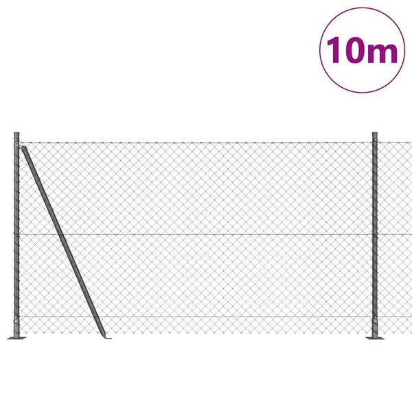 vidaXL Fence Post Grey 10 x 1.2 m (40 x 40 mm mesh) Steel and PVC