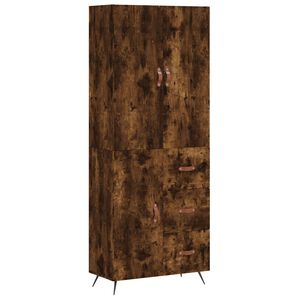 vidaXL Highboard Smoked Oak 69,5x34x180 cm Engineered Wood