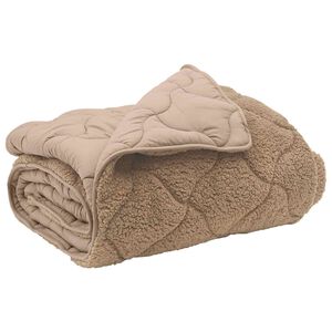 vidaXL Full Year Duvet Taupe 135 x 200 cm Microfiber and Teddy fleece