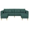Fabric Sofa with Cushion 3 pcs Dark Green 208 cm Fabric