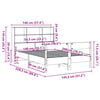 vidaXL Bookcase Bed without Mattress Wax Brown 140x200cm Solid Wood Pine