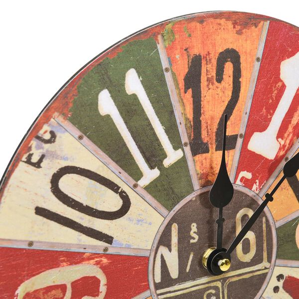 vidaXL Wall Clock Multicolour 30 cm MDF