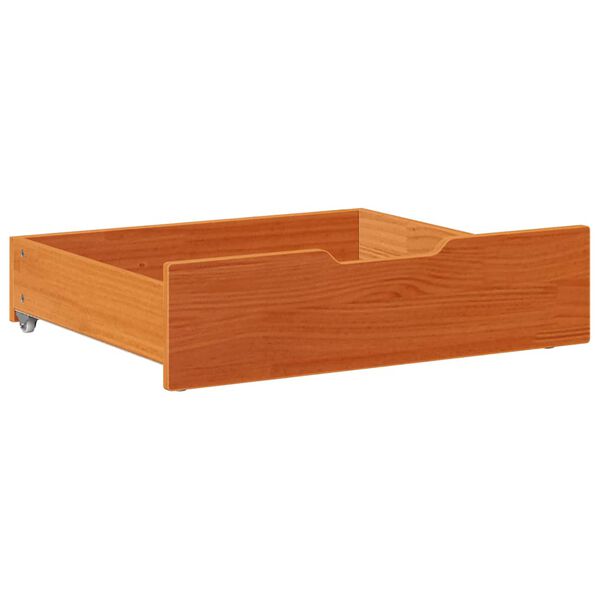 vidaXL Under-Bed Drawers 2 pcs Wax Brown 75x55x17 cm Solid Wood Pine