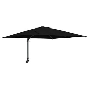 vidaXL Garden Parasol Black 248.5 x 247.5 x 160 cm Polyester and Steel