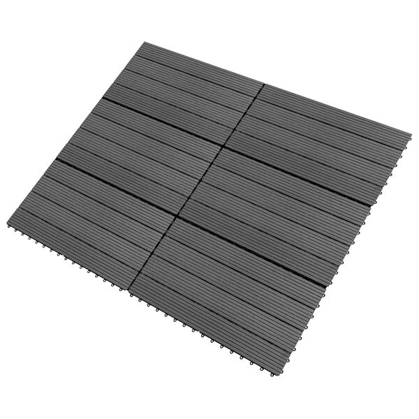 vidaXL Decking Tile 6 pcs Grey 60 x 30 cm WPC