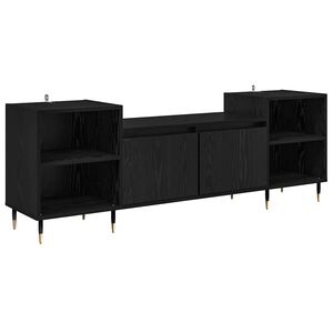 vidaXL TV Cabinet Black Oak 160 x 35 x 55 cm Engineered Wood