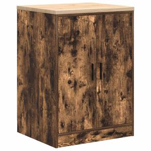 vidaXL Garage Storage Cabinet Smoked Oak 60x51x85 cm Solid Wood Pine