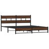 vidaXL Metal Bed Frame without Mattress Brown Oak 193x203 cm
