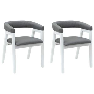 vidaXL Dining Chairs 2 pcs Solid Rubber Wood White 54 x 57 x 73 cm