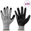 vidaXL Work Gloves 24 pcs Grey and Black 8 / M Polyester