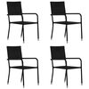 vidaXL Garden Dining Chairs 4 pcs Stackable Black Poly Rattan