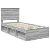 vidaXL Bed Frame Grey Sonoma 100 x 200 cm Solid Pine Wood