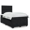 vidaXL Box Spring Bed with Mattress Black 120x190 cm Small Double Velvet