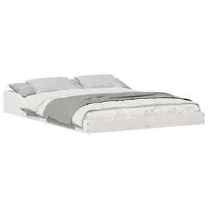 vidaXL Bed Frame White 120 x 200 cm Solid Pine Wood