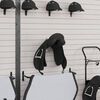 vidaXL Saddle Rack with Bridle Hook Single Arm Foldble Black Iron