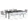 vidaXL Garden Dining Set Folding 9 pcs White Textilene and steel