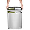 EKO Open Top Waste Bin OLI-Cube 2x10 L Matte Silver