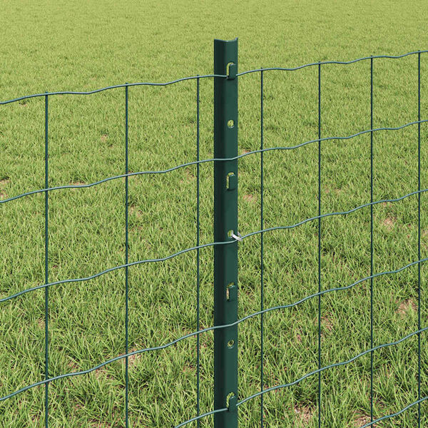 vidaXL Fence and Post Green 0.6 x 25 m Steel