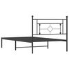 vidaXL Metal Bed Frame without Mattress with Headboard Black 107x203cm
