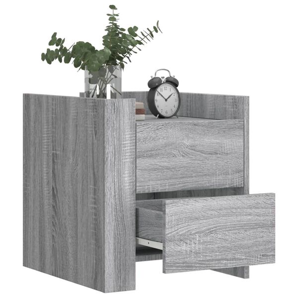 vidaXL Bedside Cabinet Grey Sonoma 45x50x50 cm Engineered Wood