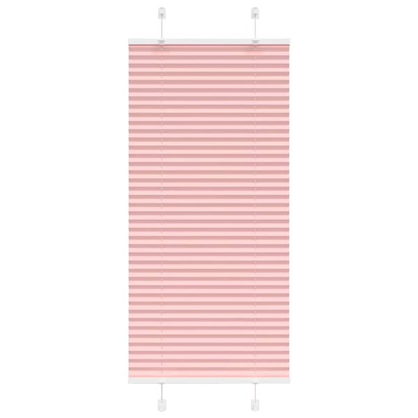 vidaXL Pleated Blind Pink 65x100 cm Fabric Width 64.4 cm Polyester