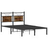 vidaXL Bed Frame without Mattress Smoked Oak 120x190 cm Small Double Engineered Wood