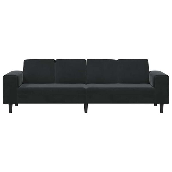 vidaXL Living Room Couch Black 250 x 77 x 76 cm