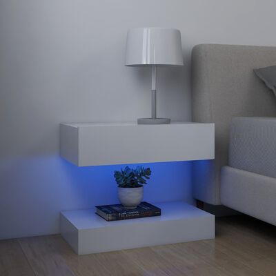 vidaXL TV Cabinet with LED Lights White 60x35 cm