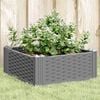 vidaXL Garden Planter with Pegs Light Grey 42.5x42.5x28.5 cm PP