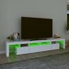 vidaXL TV Cabinet with LED Lights White 230x36.5x40 cm