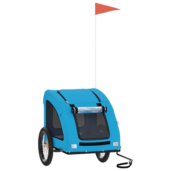 vidaXL Pet Bike Trailer Blue Oxford Fabric and Iron