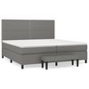 vidaXL Box Spring Bed with Mattress Dark Grey 200x200 cm Fabric