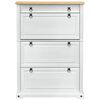 vidaXL Shoe Cabinet Corona White 99 x 32 x 138 cm Solid Pine Wood