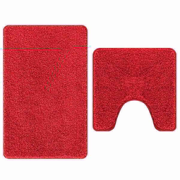 vidaXL Anti-slip Bath Mat Set 2 pcs Red PP