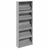 vidaXL Shoe Cabinet with Mirror 5-Layer Grey Sonoma 63x17x169.5 cm