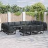 vidaXL Garden Sofa Set with Cushion Black Aluminium