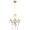 vidaXL Chandelier with Beads Golden Round 3 x E14