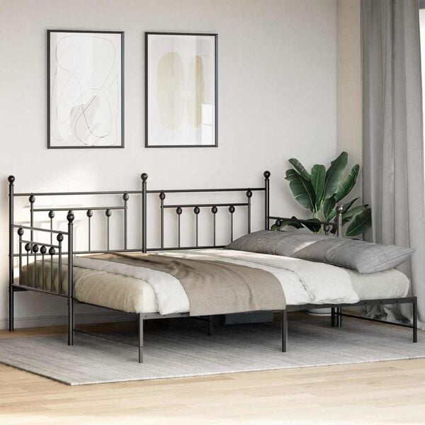 vidaXL Daybed Frame Black 90 x 200 cm Steel