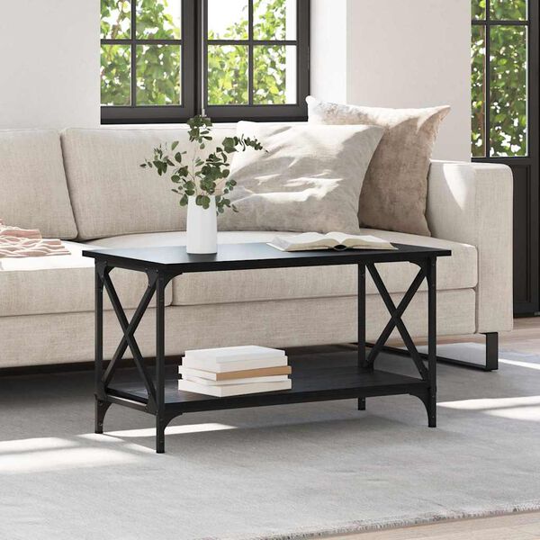 vidaXL Coffee Table Black oak 80 x 45 x 45.5 cm Engineered wood