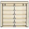 vidaXL Shoe Cabinet with Cover Cream 115x28x110 cm Fabric