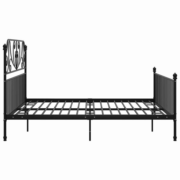 vidaXL Bed Frame without Mattress Black Metal 200x200 cm