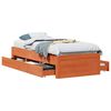 vidaXL Bed Frame without Mattress with Drawers Wax Brown 90x200 cm Solid Wood Pine