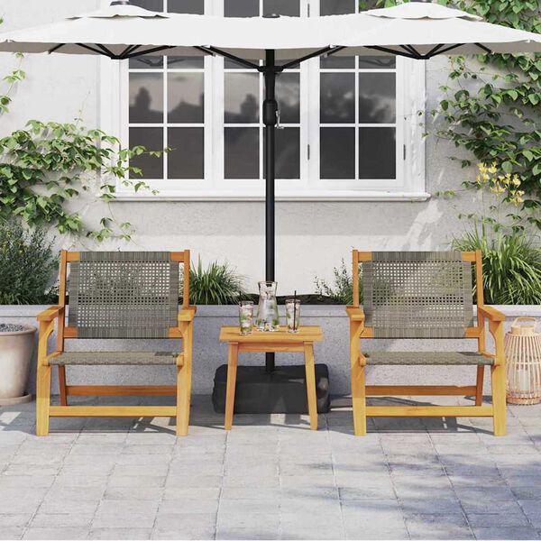 vidaXL Garden Furniture 2 pcs Grey 67 x 78 x 73 cm Solid Acacia Wood