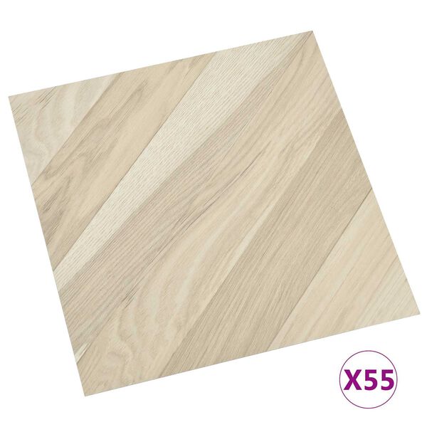 vidaXL Flooring Planks 55 pcs Beige 5.11 m&sup2; PVC