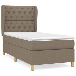 vidaXL Box Spring Bed with Mattress Taupe 80x200 cm Fabric