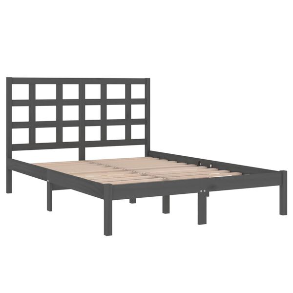 vidaXL Bed Frame without Mattress Grey 200x200 cm Solid Wood