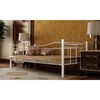 vidaXL DayBed Frame without Mattress White Metal 90x200 cm