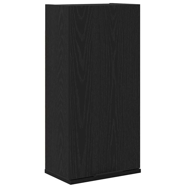 vidaXL Wall-mounted Cabinet Black Oak 32x20x67 cm Engineered Wood
