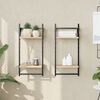 vidaXL 2-Tier Wall Shelves with Bars 2 pcs Sonoma Oak 30x25x65 cm