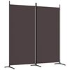 vidaXL 2-Panel Room Divider Brown 175x180 cm Fabric